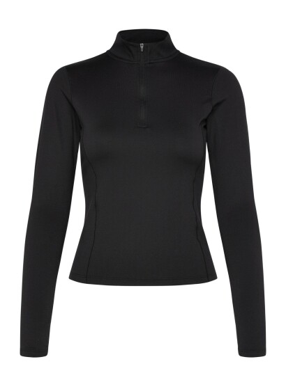Gina Tricot Half Zip Yoga Top Black XS