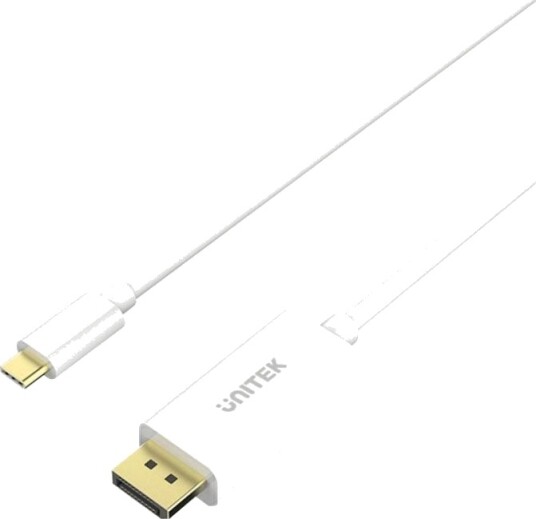 Unitek Adapterkabel Displayport Hann Til Usb C Hann 1.8 M Hvit 4K Støtte