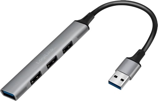 Logilink Ua0391 - Usb 3.0/2.0 4-Port Hub Aluminium 4Xa Slim Usb-A-Kabel - Kabel