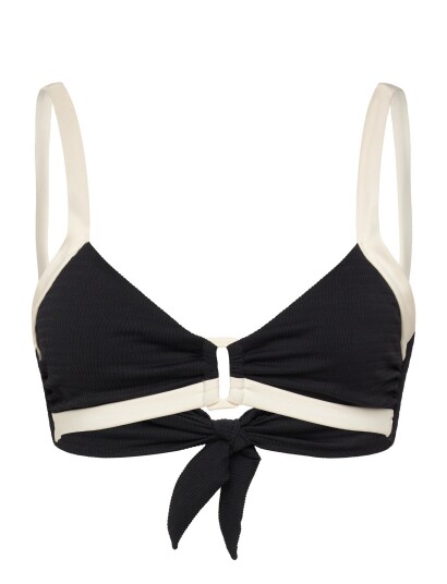 Seafolly Bandwave Multi Fit Trim Front Bralette Black 38