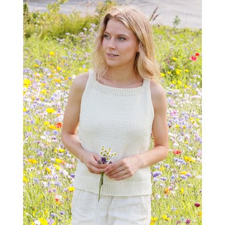 Grace Field Top by DROPS Design Topp Strikkeoppskrift str S XXXL