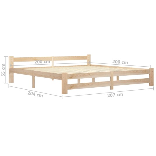 vidaXL Sengeramme heltre furu 200x200 cm
