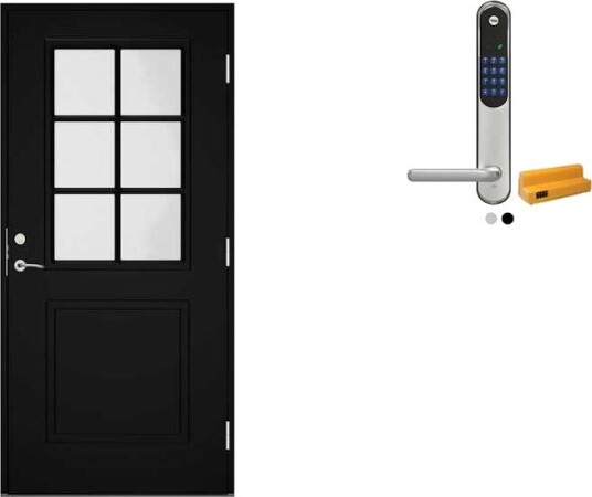 Ytterdør Swedoor Clever-Line+ Tiveden med Yale Doorman Classic Home