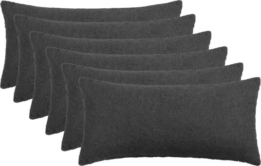 vidaXL Putetrekk 6 pcs HEERLEN Mørkegrå 40 x 80 cm Bouclé