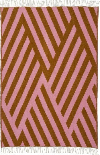 Klippan Yllefabrik Tangent ullpledd 130x200 cm Pink carmel