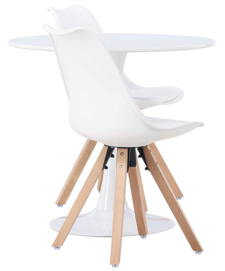 Venture Design Hamden & Zeno spisegruppe Hvit/svart 2 stoler & bord 80 cm