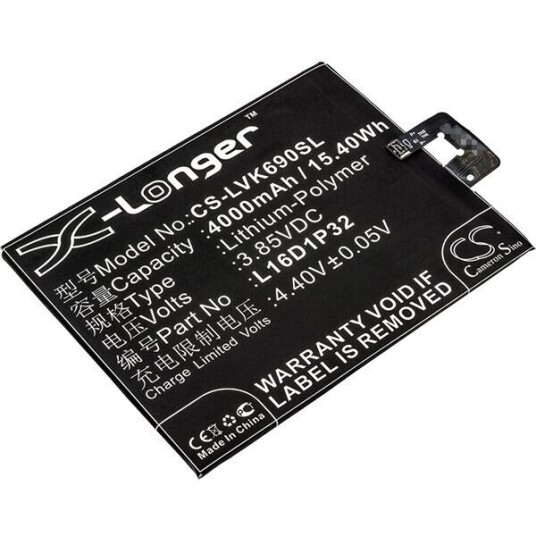 Lenovo PB2-690N batteri (4000 mAh 3.85 V, Sort) Lenovo PB2-690N batteri (4000 mAh 3.85 V, Sort)