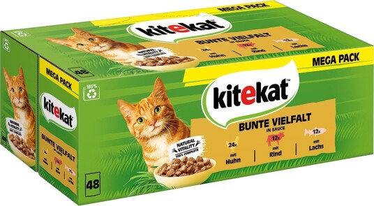 Kitekat Våtfôr Porsjonsposer Fargerikt Mangfold I Saus 48 X 85 G