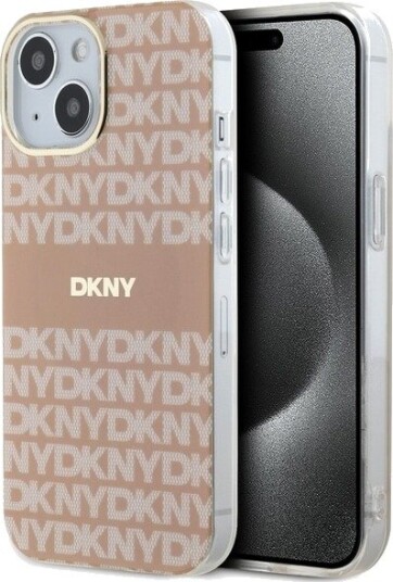 DKNY IML Mono & Stripe MagSafe-etui for iPhone 15 Plus / 14 Plus - Rosa