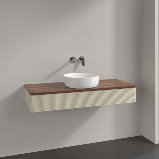 Villeroy & Boch Antao Servantskap med 1 skuff 120x50x19 cm m/lys Grå Matt/Valnøtt Villeroy & Boch Antao Servantskap med 1 skuff 120x50x19 cm m/lys Grå Matt/Valnøtt