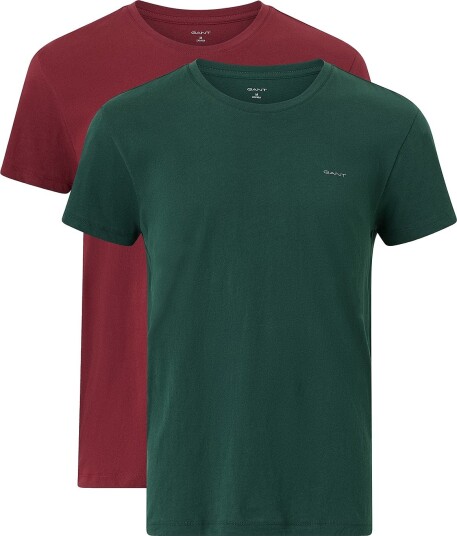 Gant C Neck T Skjorte 2 Pakning Grønn