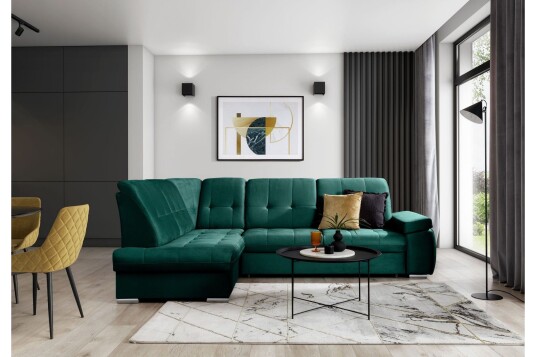 Sajana Sovesofa m. Sjeselong 3 seter Mørkegrønn Sajana Sovesofa m. Sjeselong 3 seter Mørkegrønn