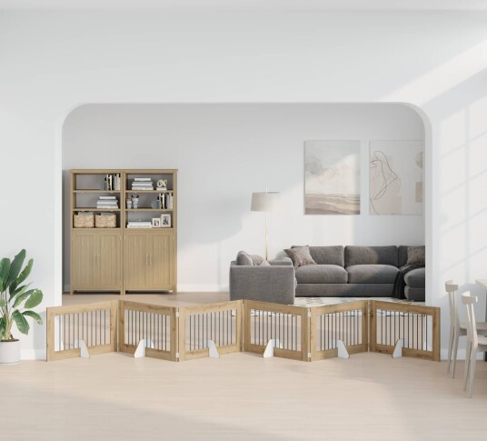 Vidaxl Foldbar Hundegitter Med Stativer 6 Stk. Artisan Eik 602 cm