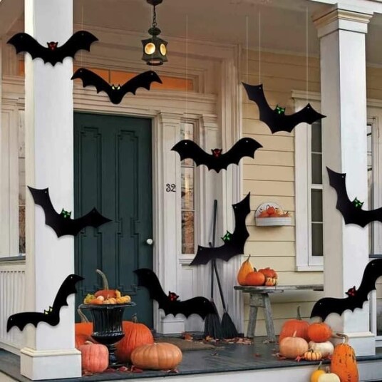 Halloween Hengende Flaggermus med Lysende Øyne 12 stk