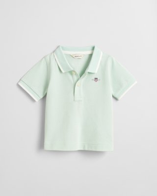 Gant Baby piqué rugger med kontrastdetaljer FADED MINT 68