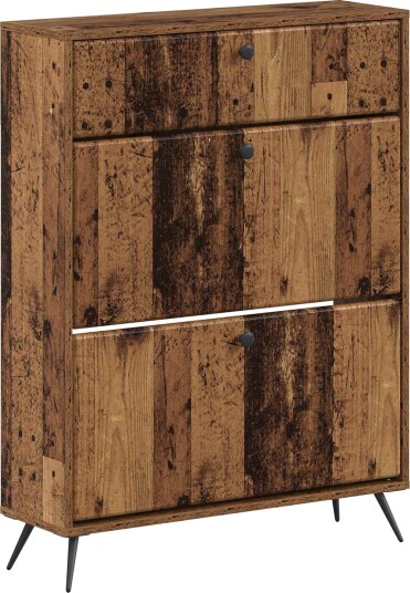 vidaXL Sko Skap BREDA 78 x 24 x 103 cm Konstruert tre Gammelt tre