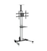 StarTech.com Heavy Duty Rolling Portable TV Cart Stand with Wheels - 32 to 75 inch - Adjustable Rotating Mobile Flat Panel Screen Mount (STNDMTV70) - Vogn - for flatpanel - plastikk, aluminium, stål - svart, sølv - skjermstørrelse: 32-70 - for P/N: HDMIPL