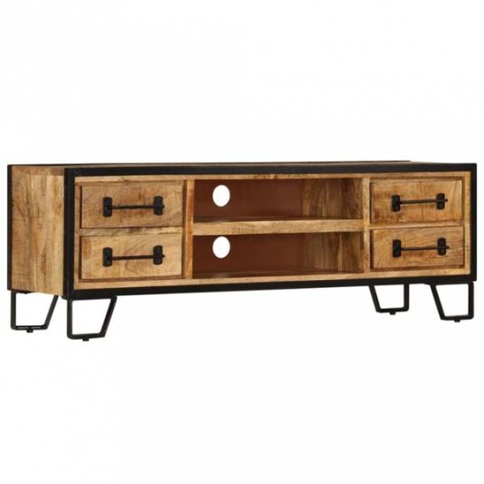 TV-benk med skuffer 120x30x40 cm - heltre mango
