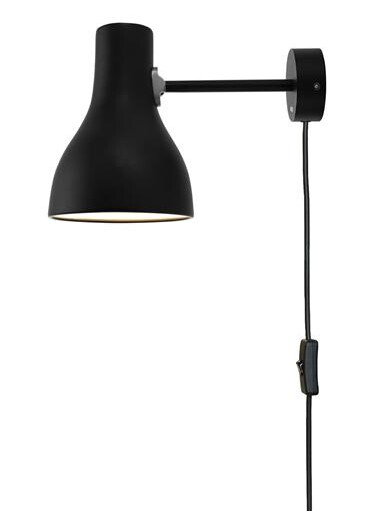 Anglepoise Type 75 Vegglampe Med Kabel Jet Sort Anglepoise Type 75 Vegglampe Med Kabel Jet Sort