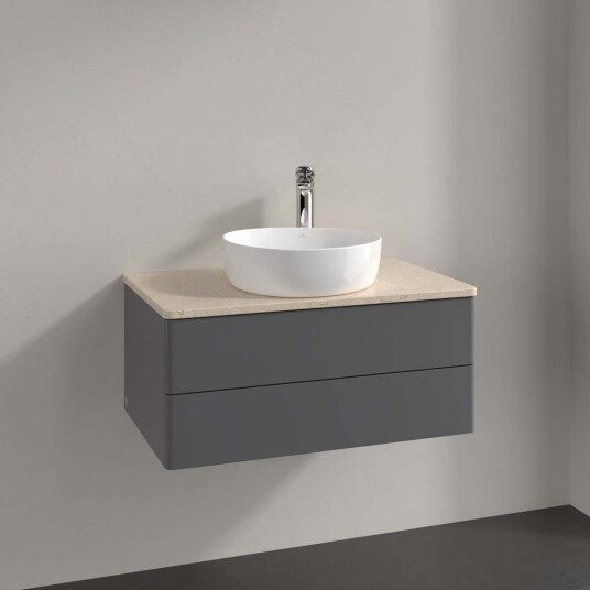 Villeroy & Boch Antao Servantskap med 2 skuffer 80x50x36 cm m/lys Antrasitt/Crème
