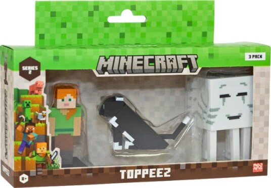 Minecraft 3D 6cm Figure 3-Pack S2 Alex, Cat & Happy Ghast