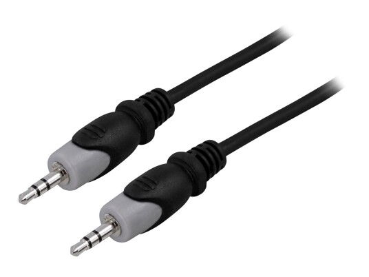 Deltaco Lydkabel 3.5mm Hann-Hann 0,5m Sort