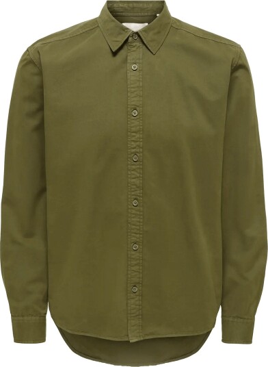 ONLY & SONS Onspalo Overdyed Ls Reg Shirt - TARMAC - XL