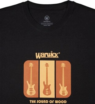 Warwick T-Shirt Size L Black with brown print