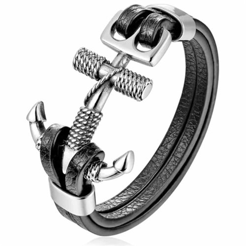XP anker armbånd design rustfritt stål og lær. XP anker armbånd design rustfritt stål og lær.
