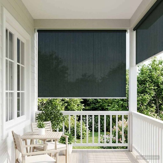 vidaXL Utendørs Rullegardin 90% UV-blokk Mørkegrønn 140 x 140 cm HDPE