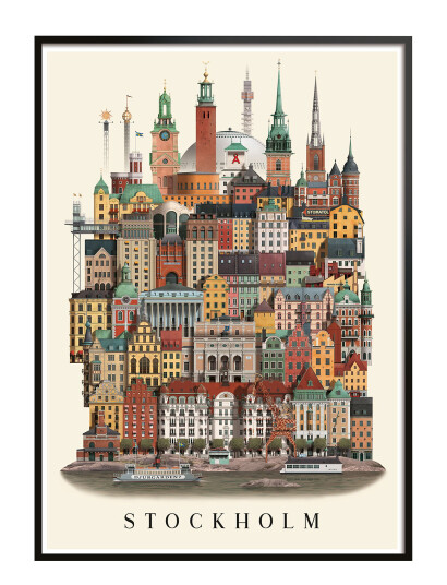 Martin Schwartz Stockholm Small Poster - Multi/patterned - A3