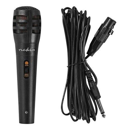 Nedis MPWD15 Dynamisk Håndholdt Mikrofon med Av/På-Knapp og 5m Kabel, Sort Nedis MPWD15 Dynamisk Håndholdt Mikrofon med Av/På-Knapp og 5m Kabel, Sort