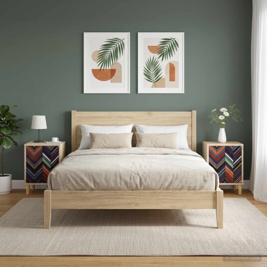 vidaXL Nattbordskap OMMEN 2 stk. Sonoma eik 36 x 33 x 50 cm