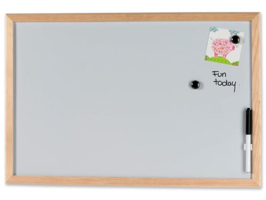 Whiteboard 60x40 cm magnetisk med træramme inkl. 1 marker og 2 magneter
