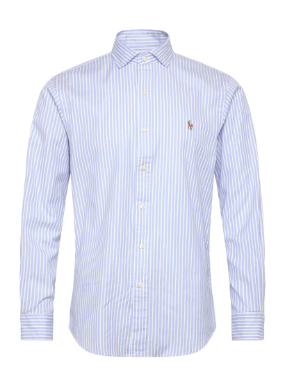 Polo Ralph Lauren Custom Fit Striped Stretch Oxford Shirt Blue L