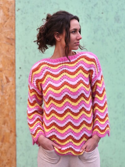 WAVE genser rosa/rust WAVE genser rosa/rust