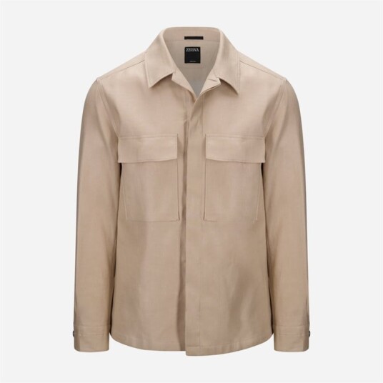 Zegna Oasi Lino Overshirt Md Bge Sld