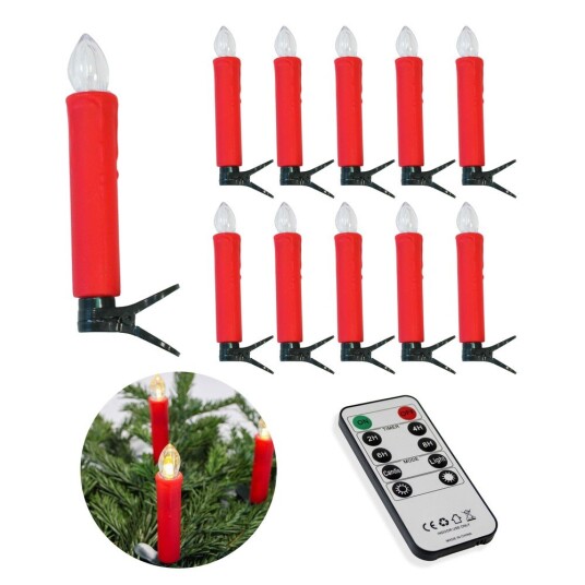 Ledlife 10 pakning LED julelys inkl. fjernkontroll   Batteri timerfunksjon trådløs holder til juletre