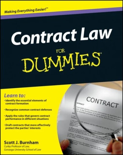 Contract Law For Dummies Av Scott J. Burnham