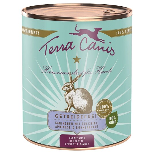 Terra Canis Kornfritt 6 X 800 G Kanin Med Squash Aprikos Og Agurkurt