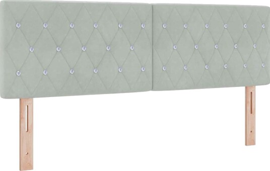  Box Spring Seng med Madrass Lys Grå 160x200 cm Fløyel