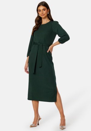 Happy Holly Caroline Rib Dress Dark green 52/54