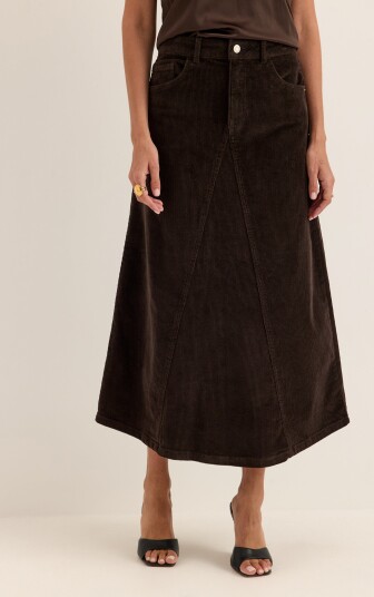 Vero Moda Vmgina Hr Calf Cord Skirt
