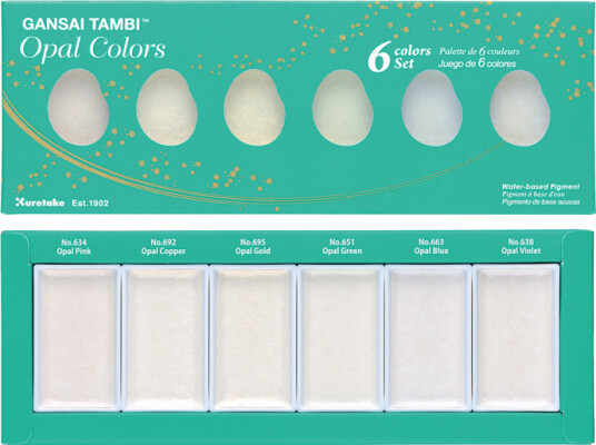 ZIG Kuretake Gansai Tambi Akvarell 6-set Opal Colors
