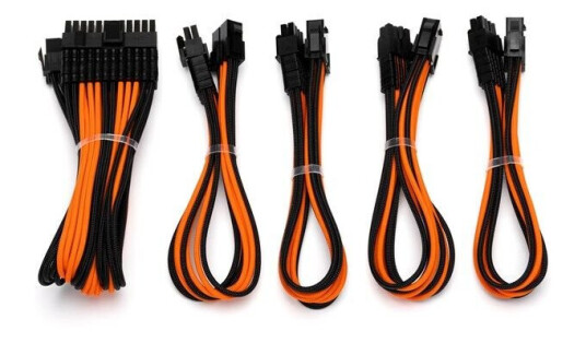 DUTZO Sleeved strm forlengerkabel kit v2 Svart / Oransje DUTZO Sleeved strm forlengerkabel kit v2 Svart / Oransje