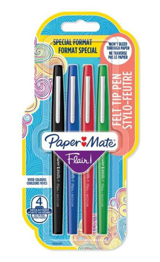 Paper Mate Flair Felt Tip Pens Medium Point 0.7mm Assorted Business Colours 4 Count Paper Mate Flair Felt Tip Pens Medium Point 0.7mm Assorted Business Colours 4 Count