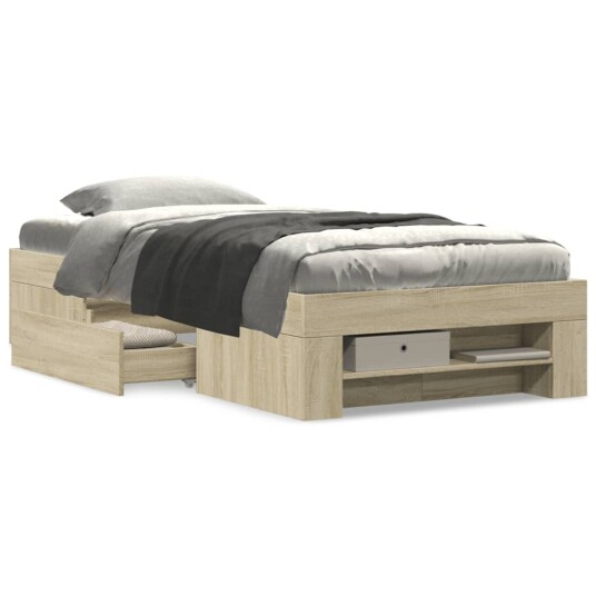  Sengeramme uten madrass sonoma eik 75x190 cm konstruert tre 8721102855337