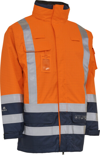 Elka Securetech Multinorm Skalljakke Fl.orange/marine M