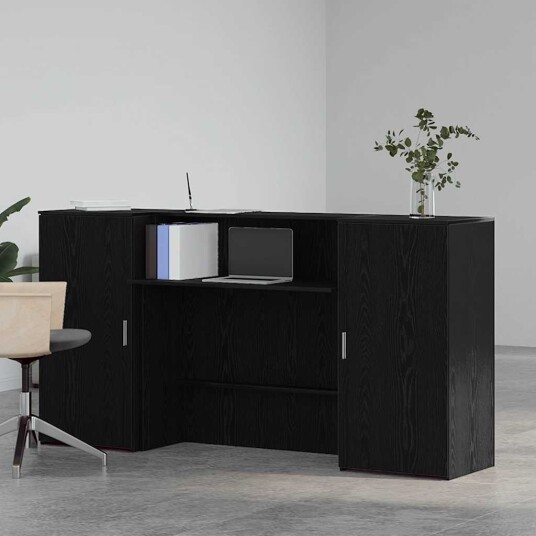 vidaXL Resepsjonspult svart eik 200x50x103,5 cm konstruert tre
