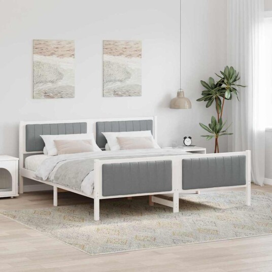  Sengestamme Hvit og lysegrå 180 x 200 cm Heltre furu